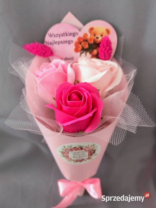 Bukiecik róże mydlane z magnesem Dzień Kobiet Milonki sprzedam