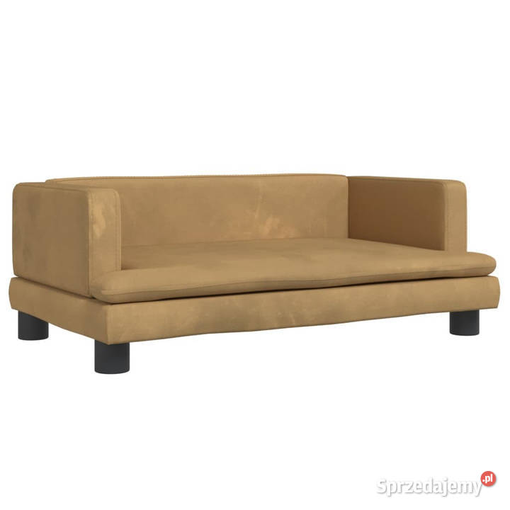 Sofa dzieci brązowa 80x45x30 aksamit WM3196310 mazowieckie Warszawa sprzedam