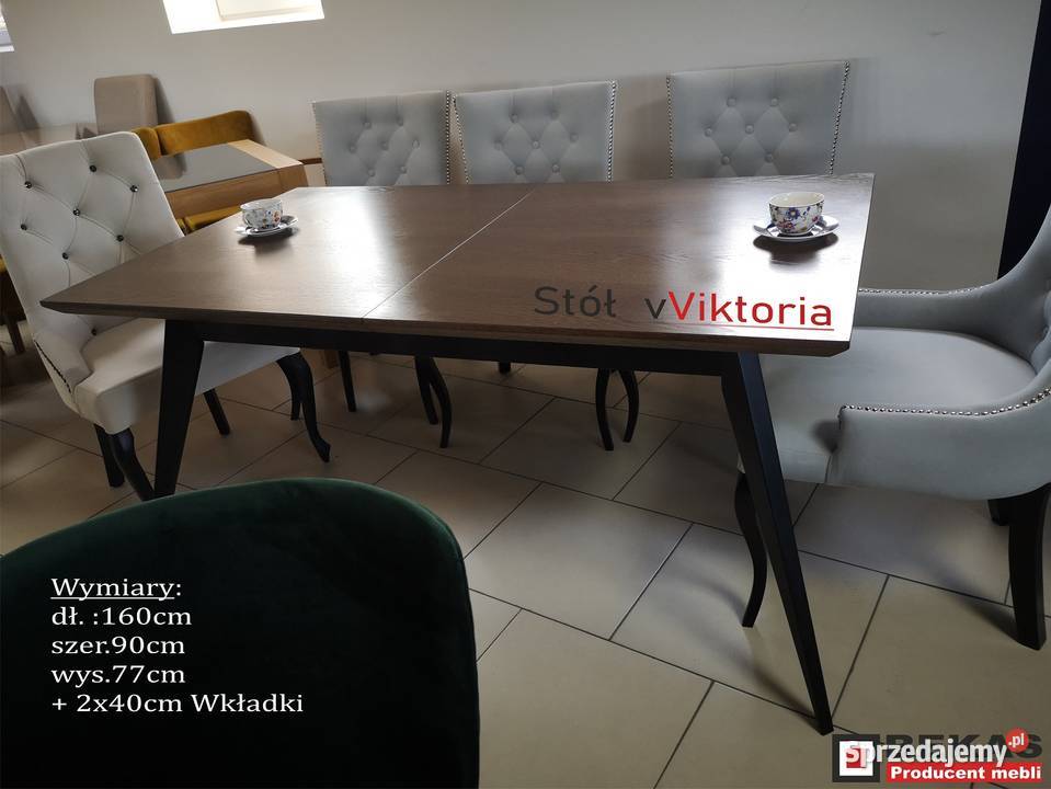 Sliczny Komplet Glamour Salon Stół i Krzesła Stoły, krzesła, biurka