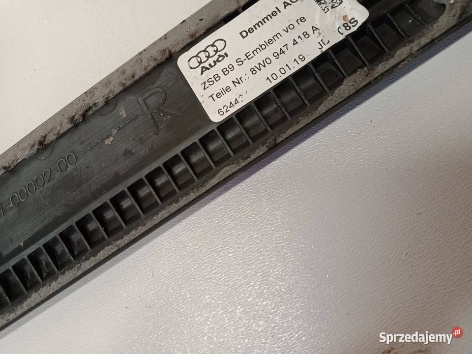 listwa progowa PRZÓD SLINE AUDI A4 B9 8W0947418A Listwy i nakładki