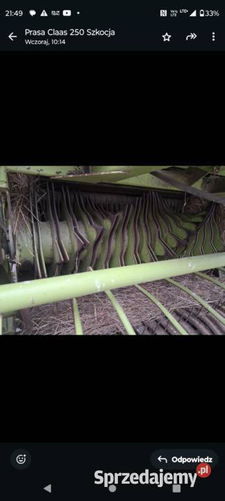 Prada Claas 250 Rollant RotoCut rotor noże warmińsko-mazurskie Biskupiec