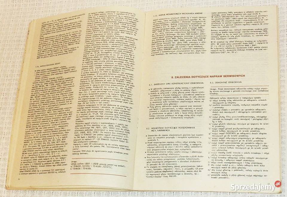 Instrukcja serwisowa schemat telewizora SYRIUSZ Kineskopowy