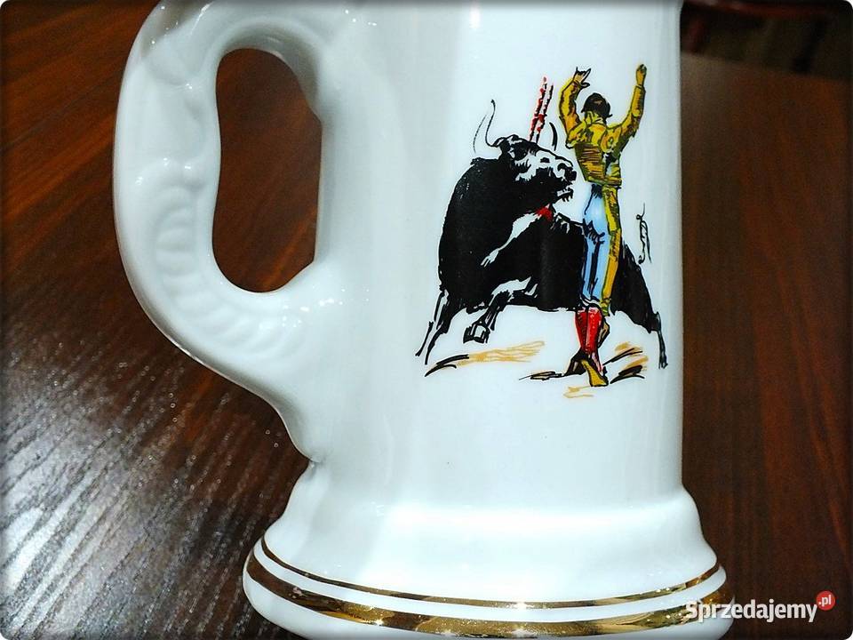 Kufel z porcelany Torreador z bykiem Żary sprzedam