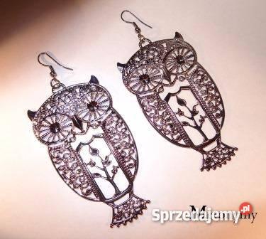 Srebrne kolczyki sowy Biżuteria dla Pań