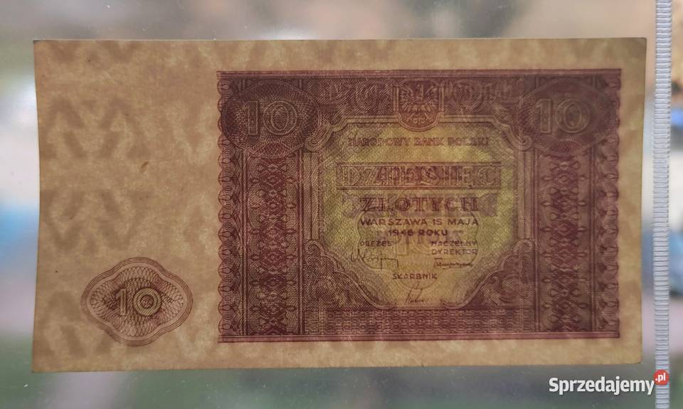Banknot z PRL 10 15 Maja 1946 r Piękny stan Pruszków