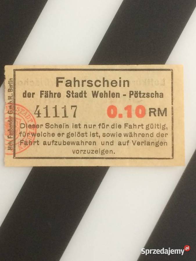 967 Bilet Niemiecki Wehlen Ptzscha zachodniopomorskie Szczecin