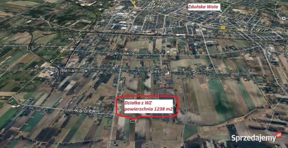 Grunt Opiesin 1238m2