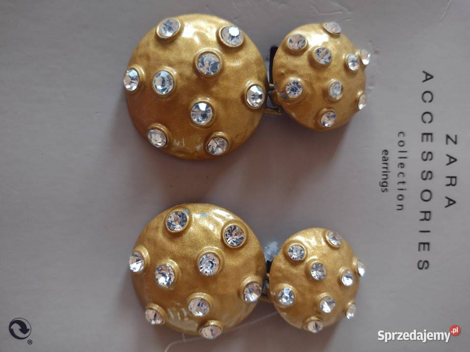 ZARA Bogato zdobione cyrkoniami Kolczyki Kraków sprzedam