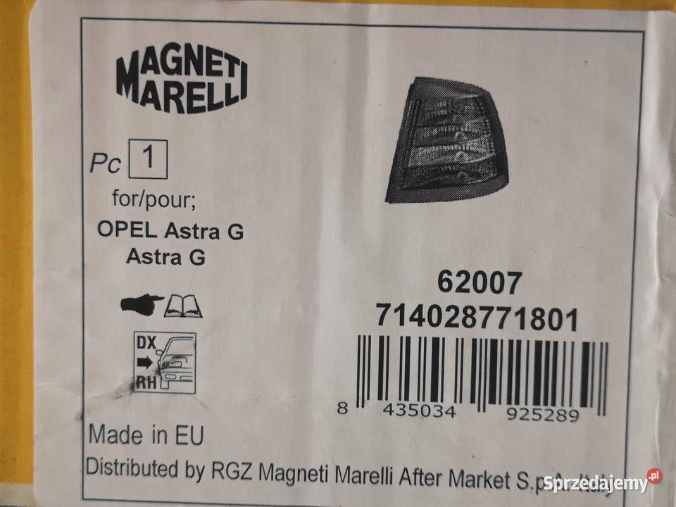 LAMPA PRAWY TYŁ OPEL ASTRA G 19982009 MAGNETI