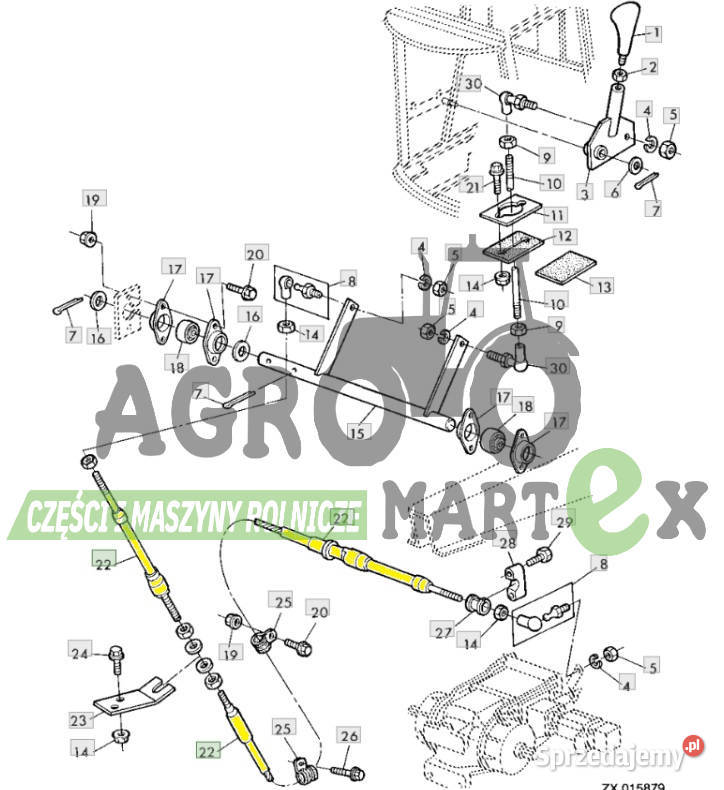 AZ52194 AZ49346 LINKA ZMIANY BIEGÓW JD Wichrów