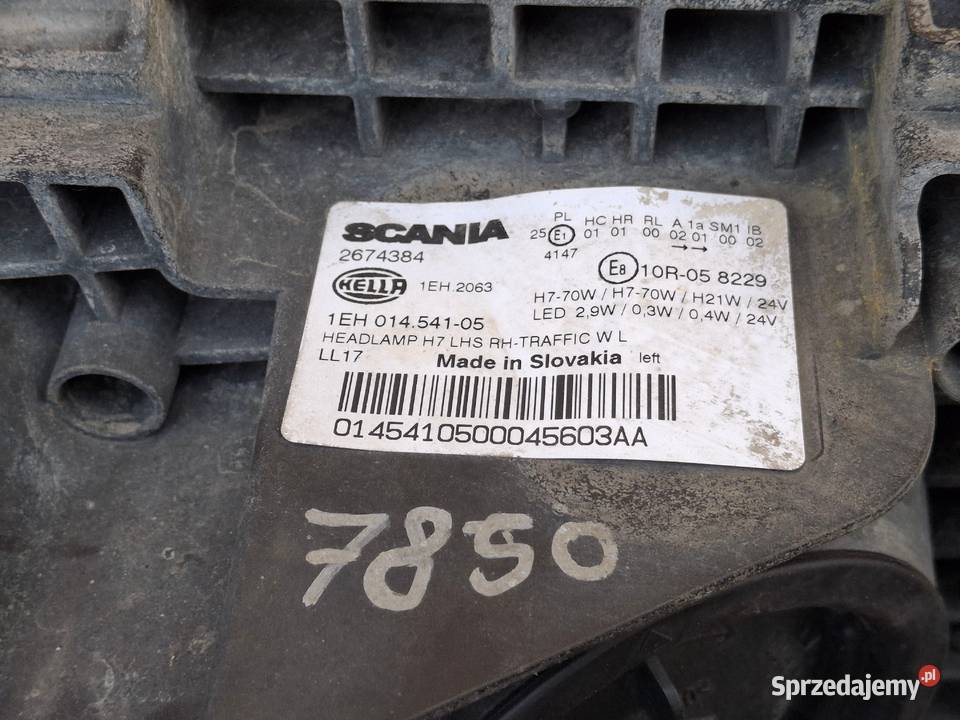 SCANIA R S REFLEKTOR LEWY H7 LAMPA LEWA RAMKA Bieleń sprzedam