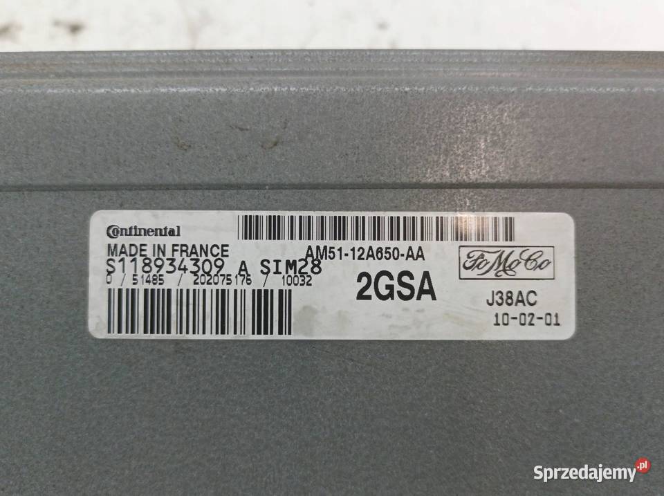 STEROWNIK SILNIKA AM5112A650AA 16 B 100 Ford C Rok produkcji 2010