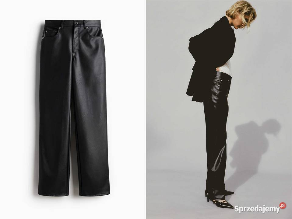 spodnie skóra ekologiczna HM