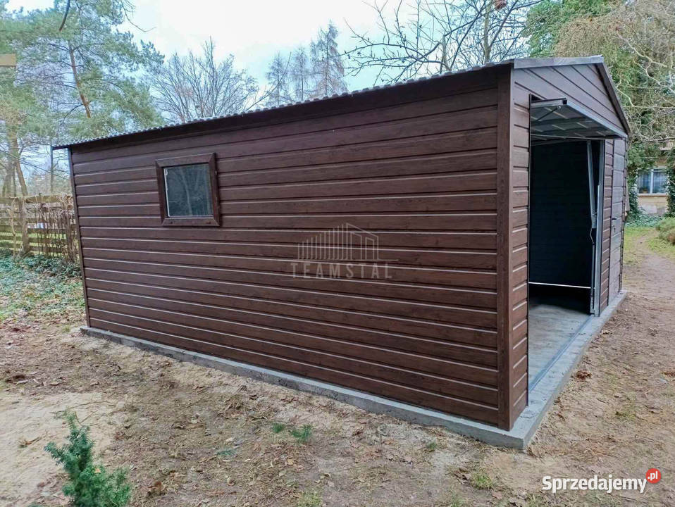 Garaż blaszany 55x6m Brama uchylna drzwi pomorskie