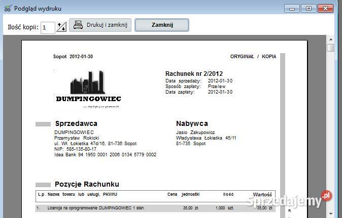 Program do fakturowania faktur vat KPiR z Warszawa