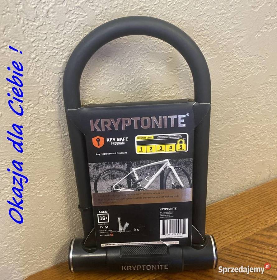 Mocne Zapięcie rowerowe Kryptonite ULock NOWE