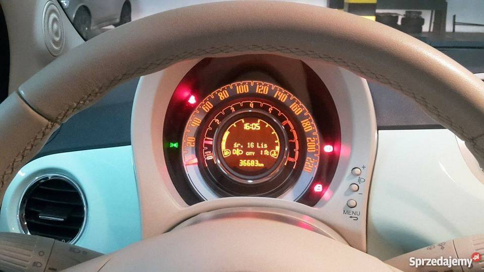 Piękny i ekonomiczny Fiat 500 POP 12 69 MIĘTOWY Warszawa