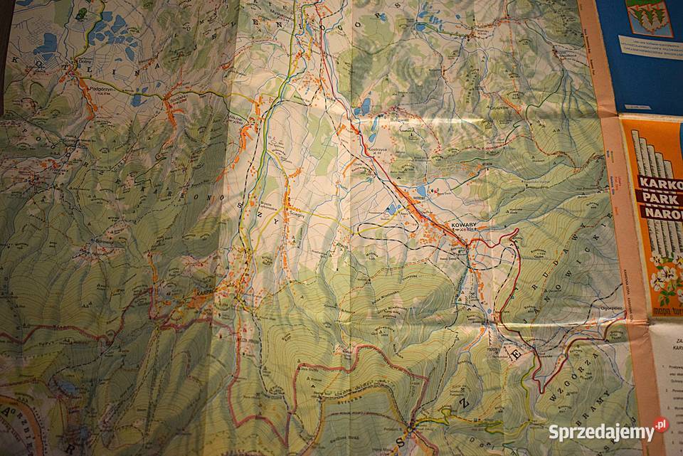 Karkonoski Park Narodowy mapa turystyczna z 1986 Chełmno