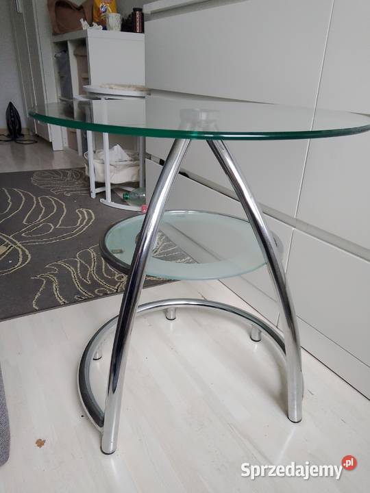 Stolik szklany Okrągły 53cm lubelskie Lubartów sprzedam
