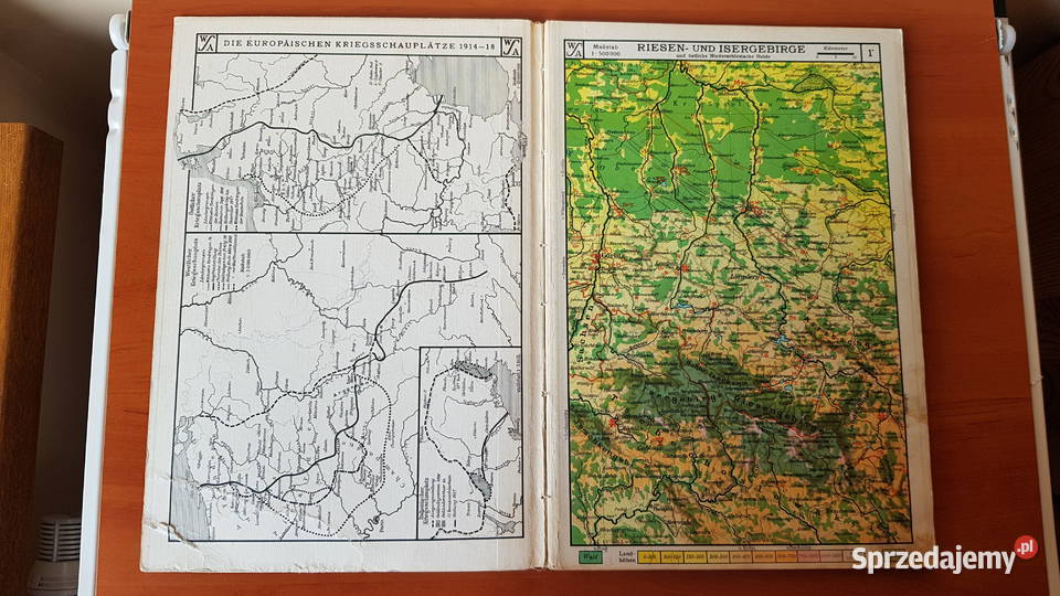 Stary niemiecki atlas z 1938 roku Dąbrowa Górnicza sprzedam