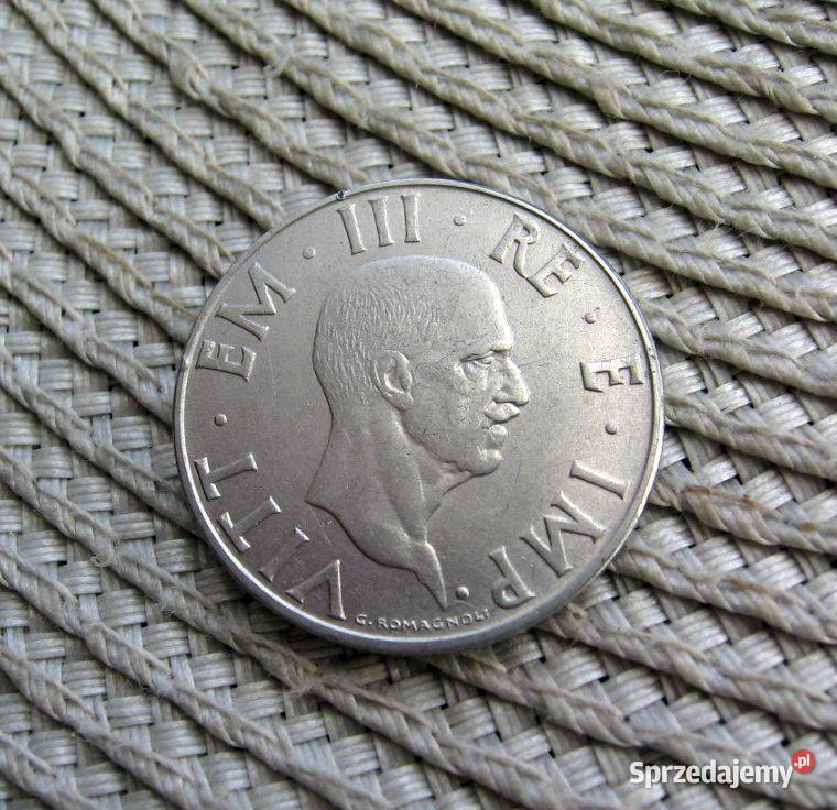 Włochy 2 Lira 1940r Magnetyczna Numizmatyka wielkopolskie Kalisz