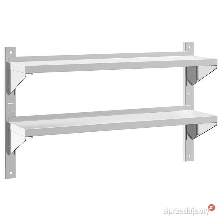 Półka ścienna podwójna 100x235x60 srebrna stal Warszawa