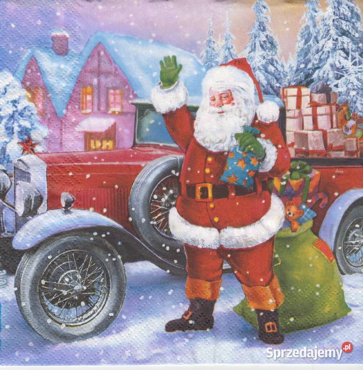 Decoupage serwetki MIkołaj Boże Narodzenia Rękodzieło Skarżysko-Kamienna