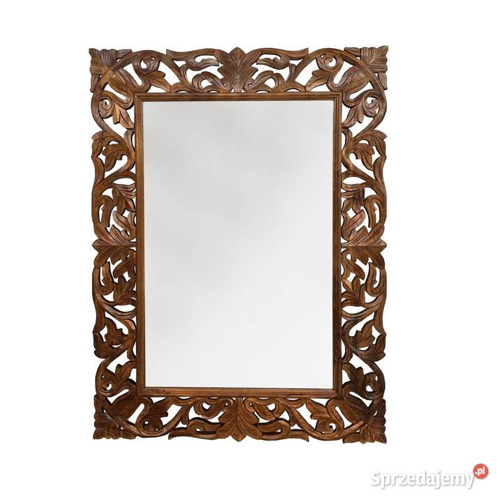 Rzeźbione drewniane lustro 120x90 z mango Lublin