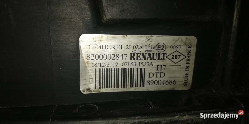 lampa przód prawa Renault Laguna 2 r0105 faza 1 Oświetlenie Piotrków Trybunalski