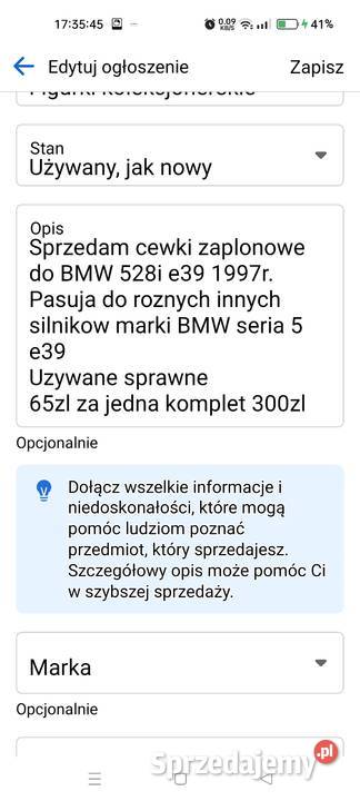 Cefki nowe osobowe Części samochodowe Skwierzyna sprzedam