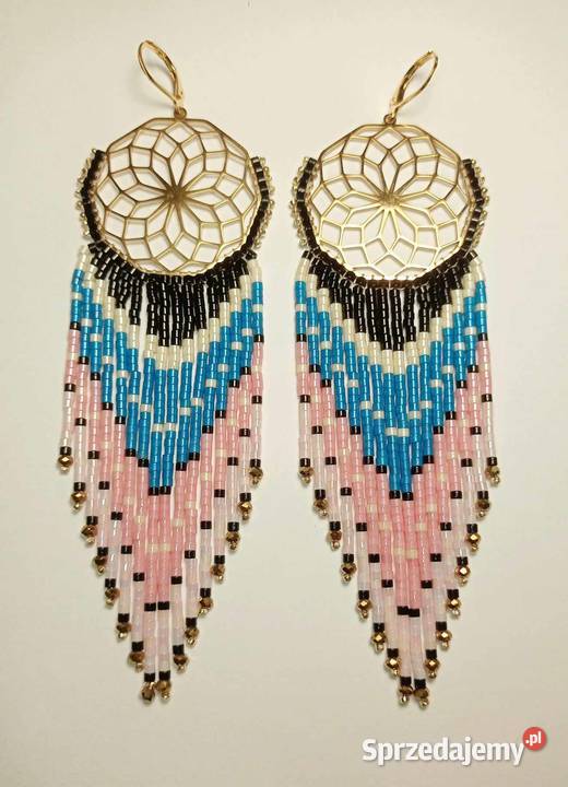 KOLCZYKI KORALIKOWE MANDALA wielkopolskie sprzedam