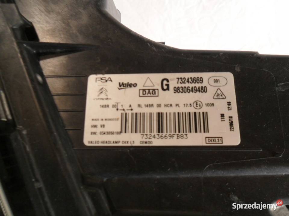 Citroen C4 III reflektor lewy przedni lampa lewa osobowe Nowy Tomyśl sprzedam