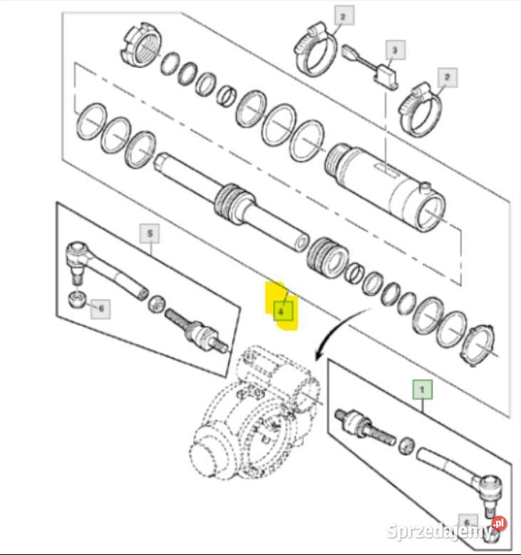 Siłownik skrętu osi AZ62495 JOHN DEERE 3200 Pozostałe Wilkowo