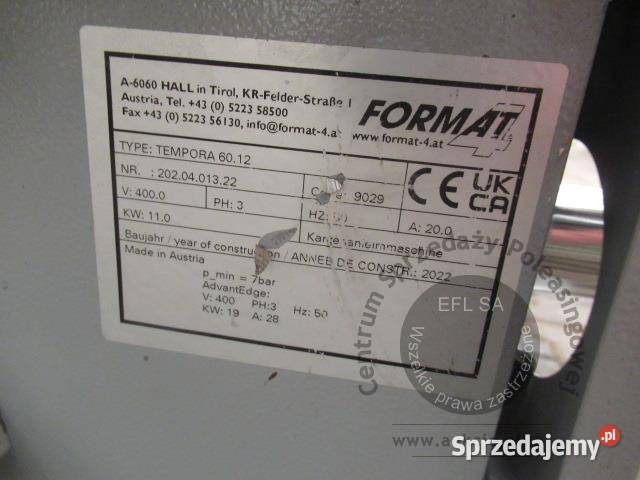 Okleiniarka Format4 Tempora F800 60122e 2022r Magnice