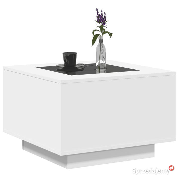 Stolik kawowy z LED biały 60x60x40 WM847567 mazowieckie Warszawa sprzedam