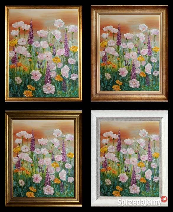 Obraz olejny Różowa łąka Malarstwo lubelskie Lublin