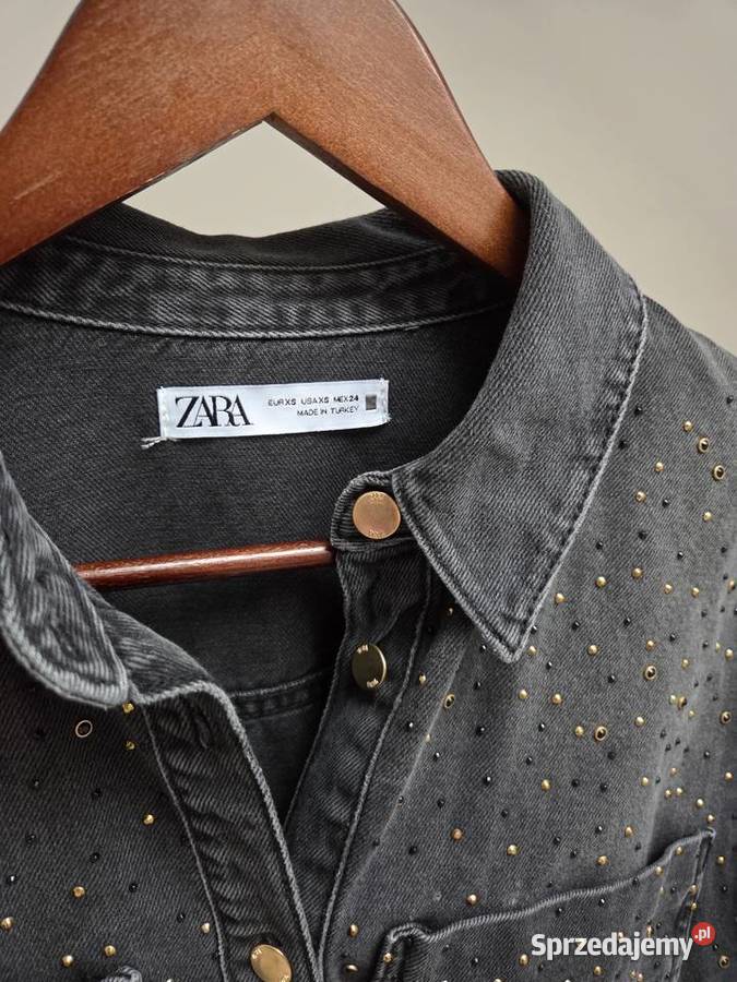 Kurtka jenasowa czarny szary jeans z dżetami czarny Liszki