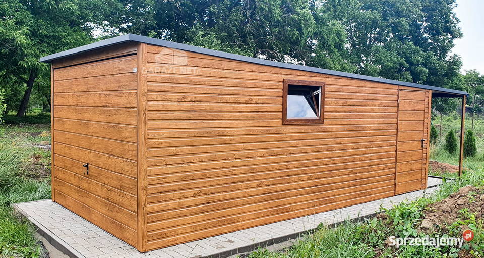 GARAŻ BLASZANY 3mx6m SPAD TYŁ BRAMA UCHYLNA Łapanów sprzedam