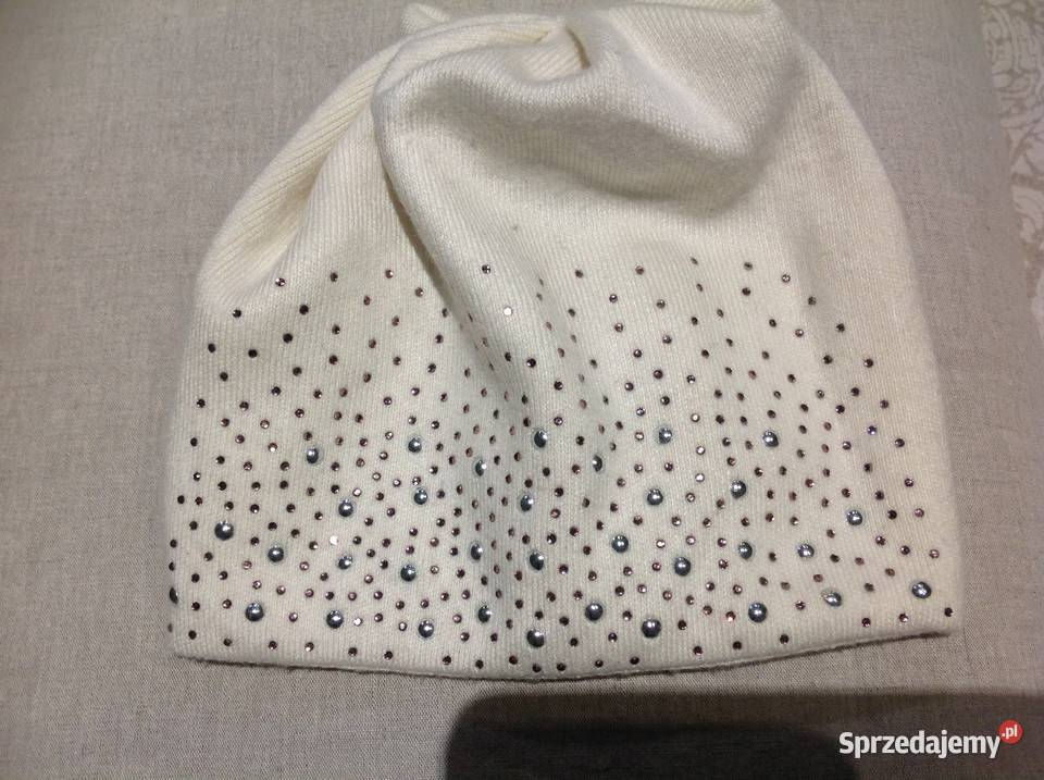 Biała Czapka Damska uniwersalny Kaszmir NOWA Dla kobiet Nowa Sól sprzedam