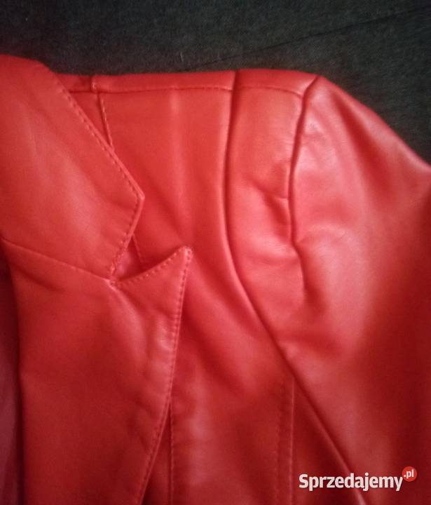 Kurtka żakiet skóropodobna koralowa Łódź sprzedam