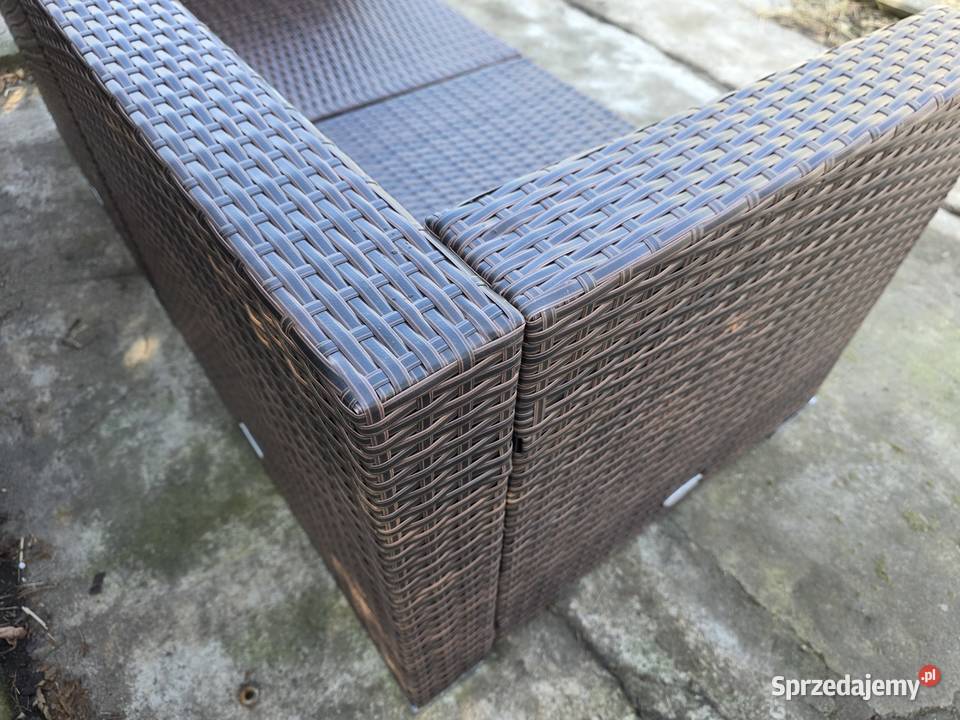 Sofa do ogrodu z poduszkami ecru 2osobowa brąz Wschowa