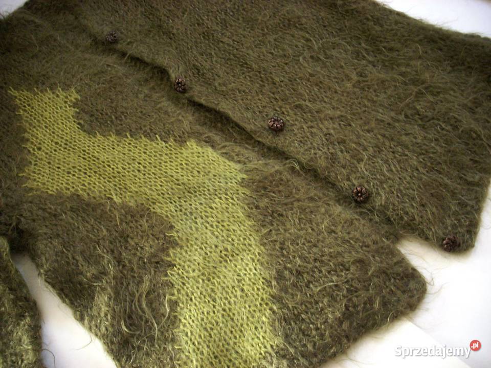 Sweter Moherowy Robiony na Drutach XL Nowy Sącz