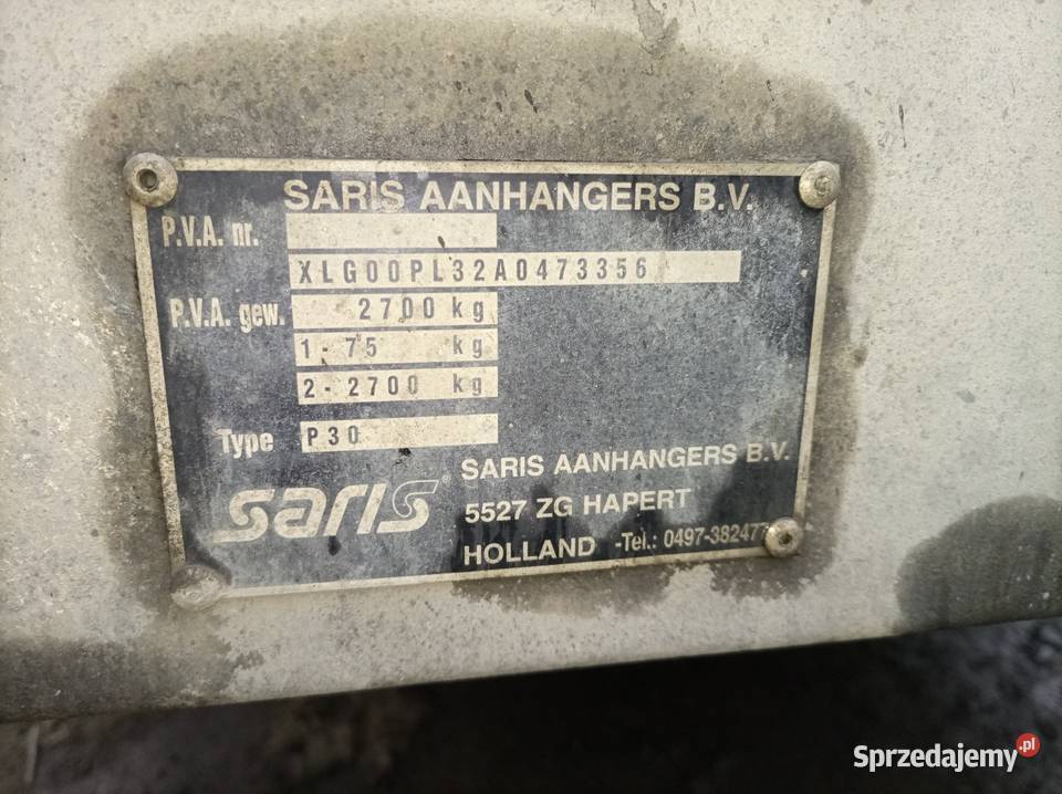 Laweta przyczepa Saris płaska DMC 2700 Brzeg