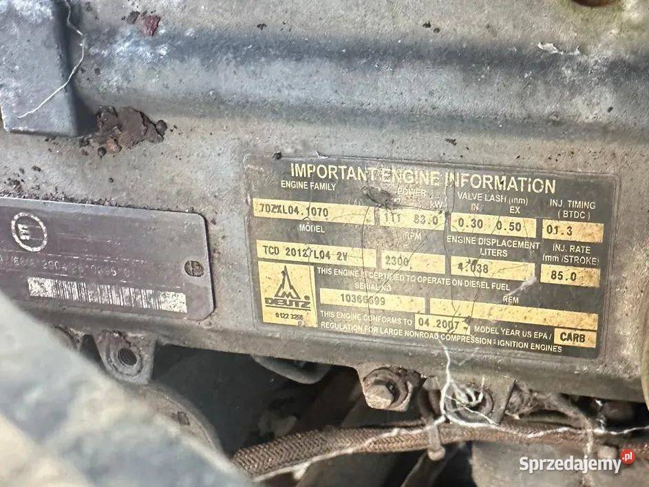 Silnik DEUTZ TCD 2012 L04 4Cylindry Tymowa