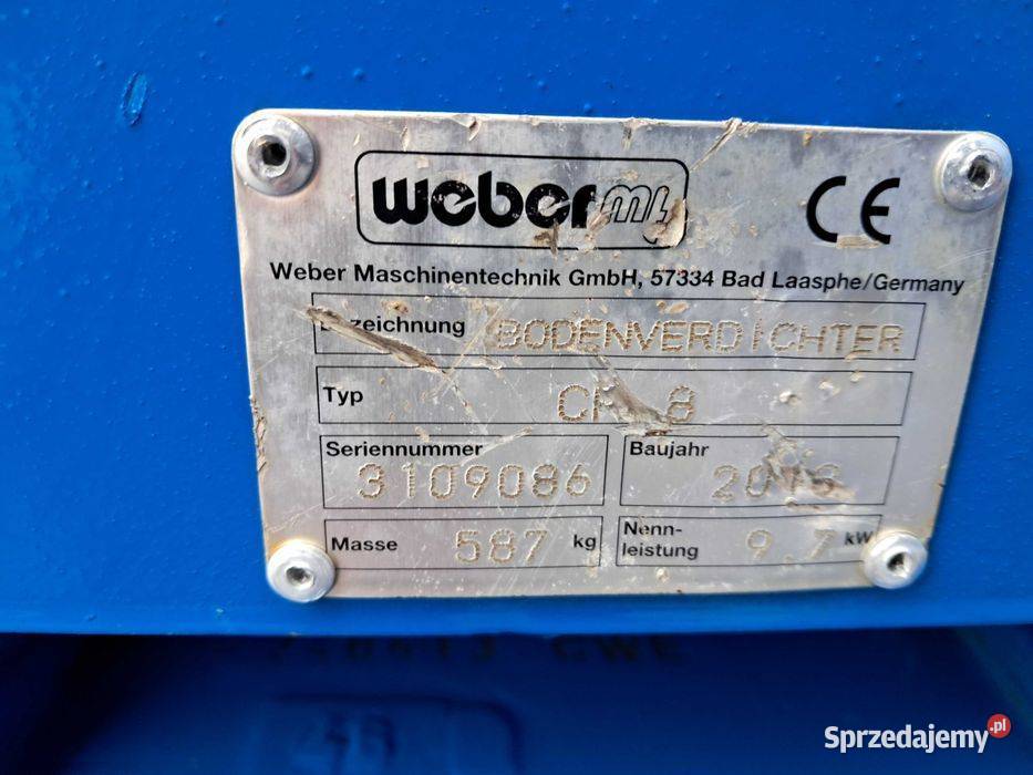 Zagęszczarka WEBER CR 8 13r 580 WACKER DPU 6555 sprzedam