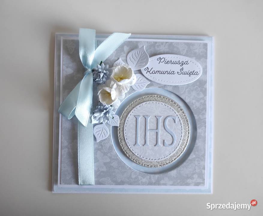 Kartka ręcznie robiona na Komunię Świętą z łódzkie Łódź