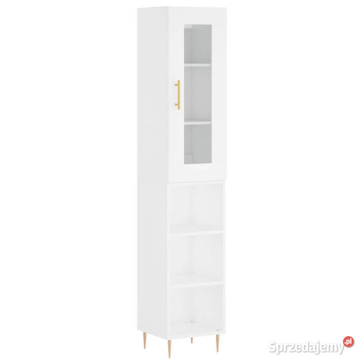Wysoka szafka biała 345x34x180 materiał Warszawa