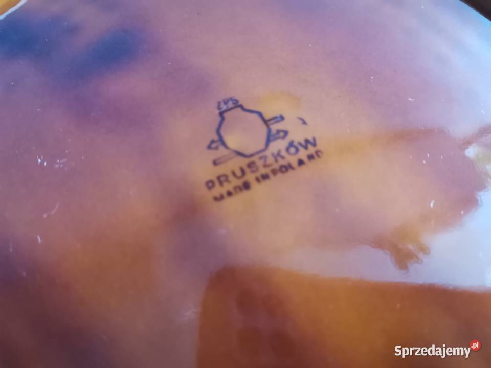 Stary duży talerz 24 porcelt Pruszków wzór Siemianowice Śląskie