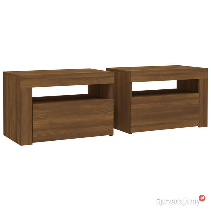 Szafki nocne z LED 2 brązowy dąb 60x35x40 Warszawa sprzedam
