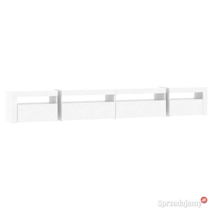Szafka pod TV z oświetleniem LED biała 270x35x40